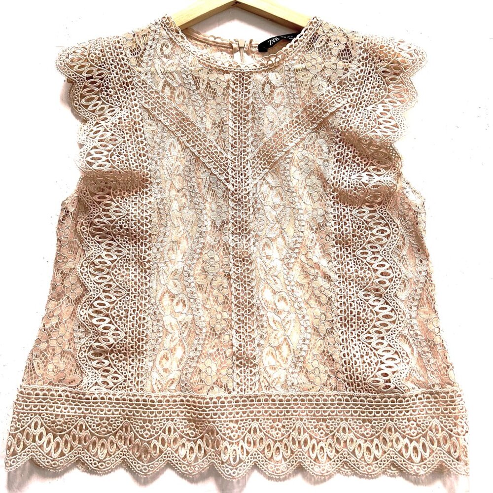 Zara lace blouse top size S